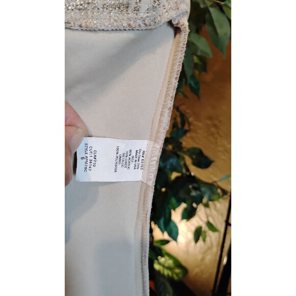 Rampage Gold Lace & Fringe Maxi Slip Dress Size 5 - Picture 7 of 10